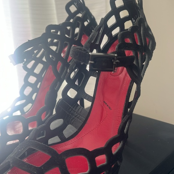 CESARE PACIOTTI Black Suede Platform Sandals - Picture 6 of 7